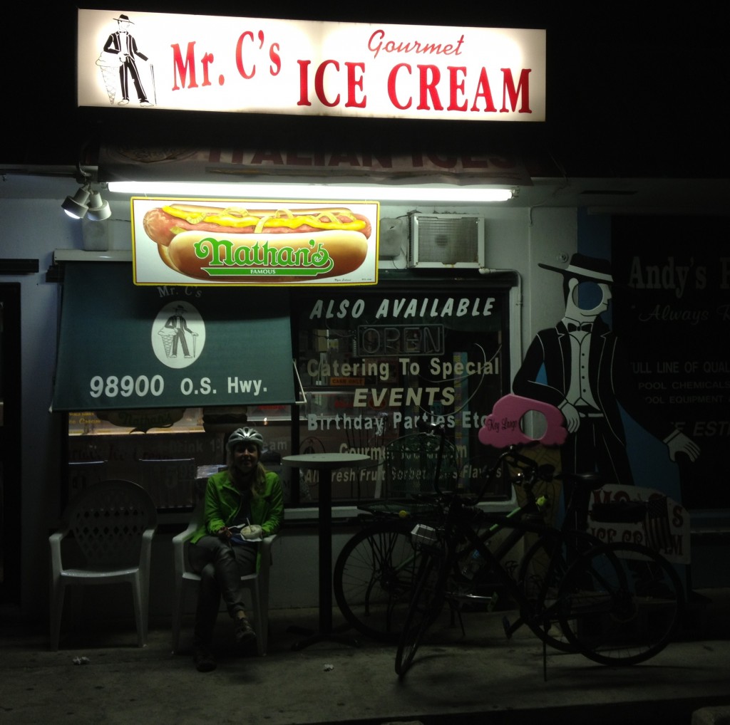 Dessert #1:  we got a bourbon bacon brownie to go from Cat 3.  Dessert #2: locals recommended Mr. C's homemade coconut ice cream.  We also tried the awesome peanut butter ice cream.  (Good things we've basically only eaten fish during the last week). 