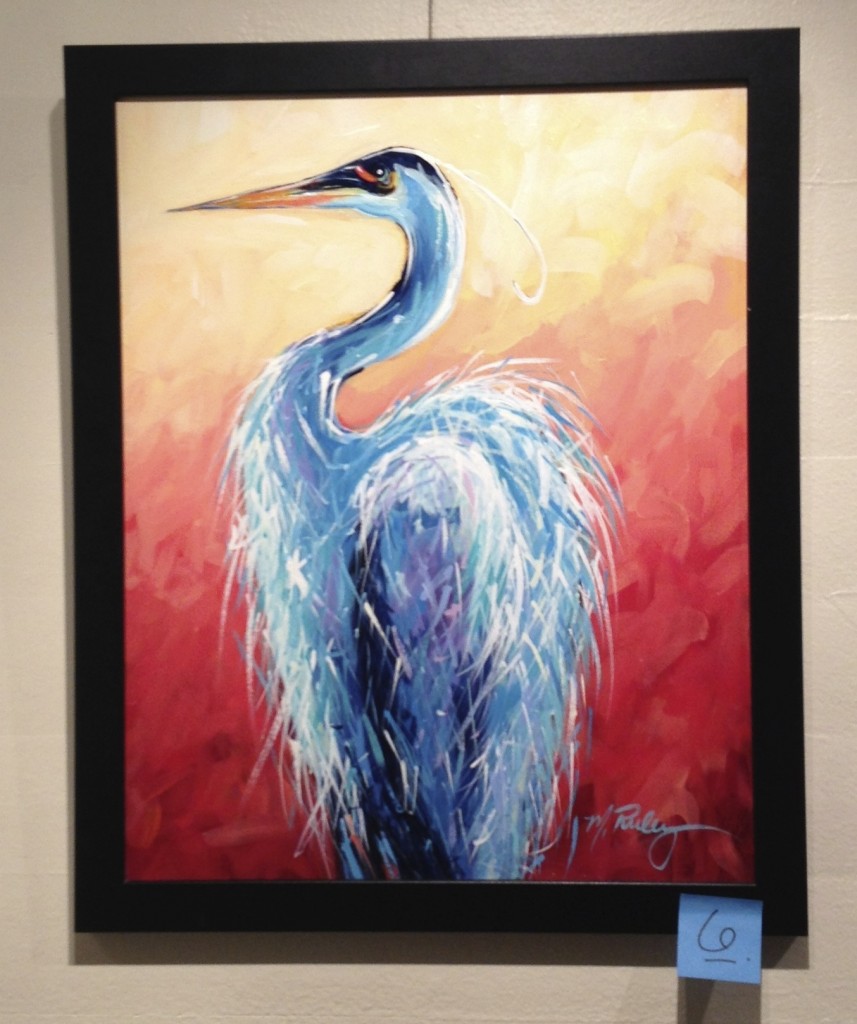 The one that got away... Blue Boy painting of a blue heron painting with a fancy flair.  