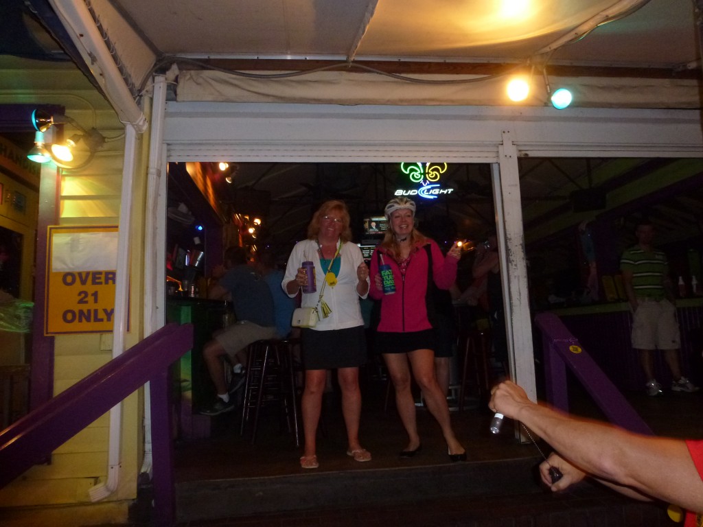 Dancing at Fat Tuesdays, helmet on head.  (It IS spring break madness here.. you can't be too safe). 