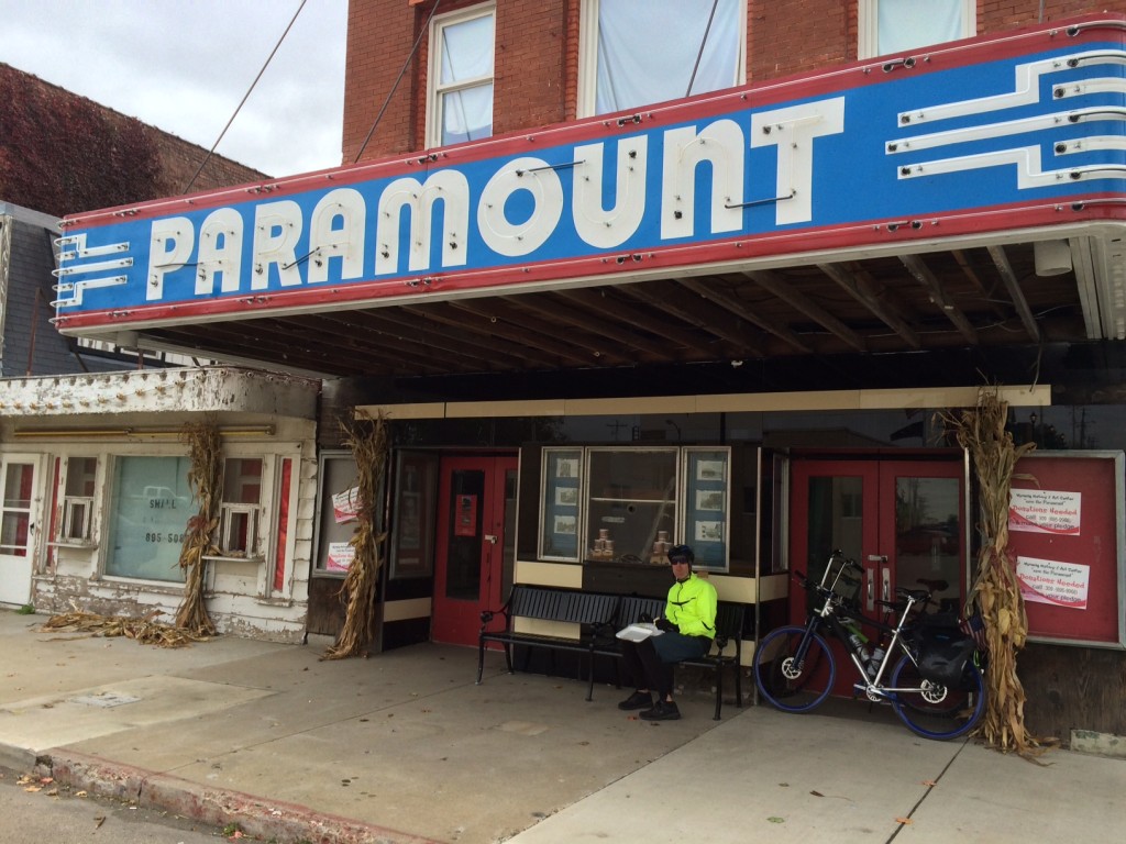 We grabbed a quick bite and sat outside in front of the shuttered Paramount theater to eat (we didn't want to warm up and then get cold again.. it was 47 degrees). 