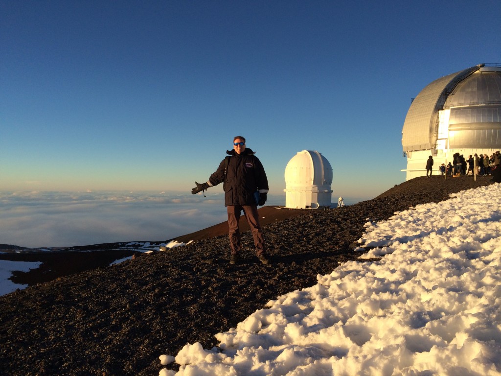 There are 13 observatories atop Mauna Kea, which is one of the world's best sites for astronomical observation.  Alas, the professionals are busy up there and you can't just go take a peak.  Luckily, our tour company brings along a $5000 Celestron telescope.