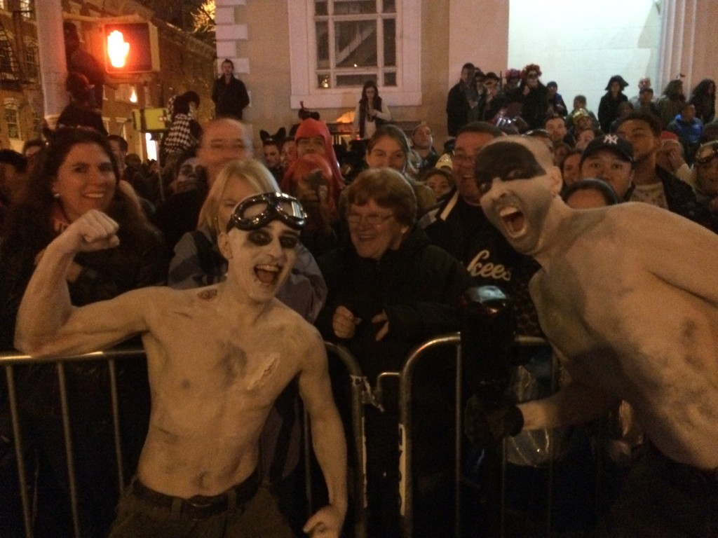 ..take on the NYC Halloween parade. (This woman yelled out, "Hey, sexy guys!")