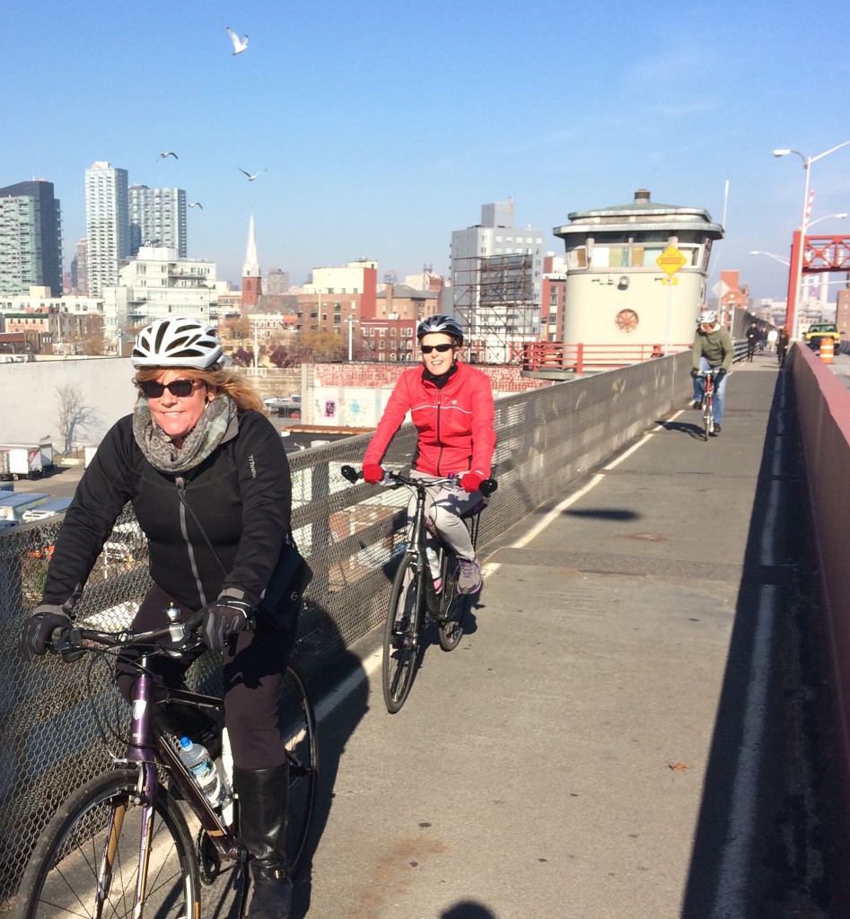 We biked from Manhattan to Queens over the 59th St Bridge, then from Queens to Brooklyn over the Pulaski Bridge, pictured here. 