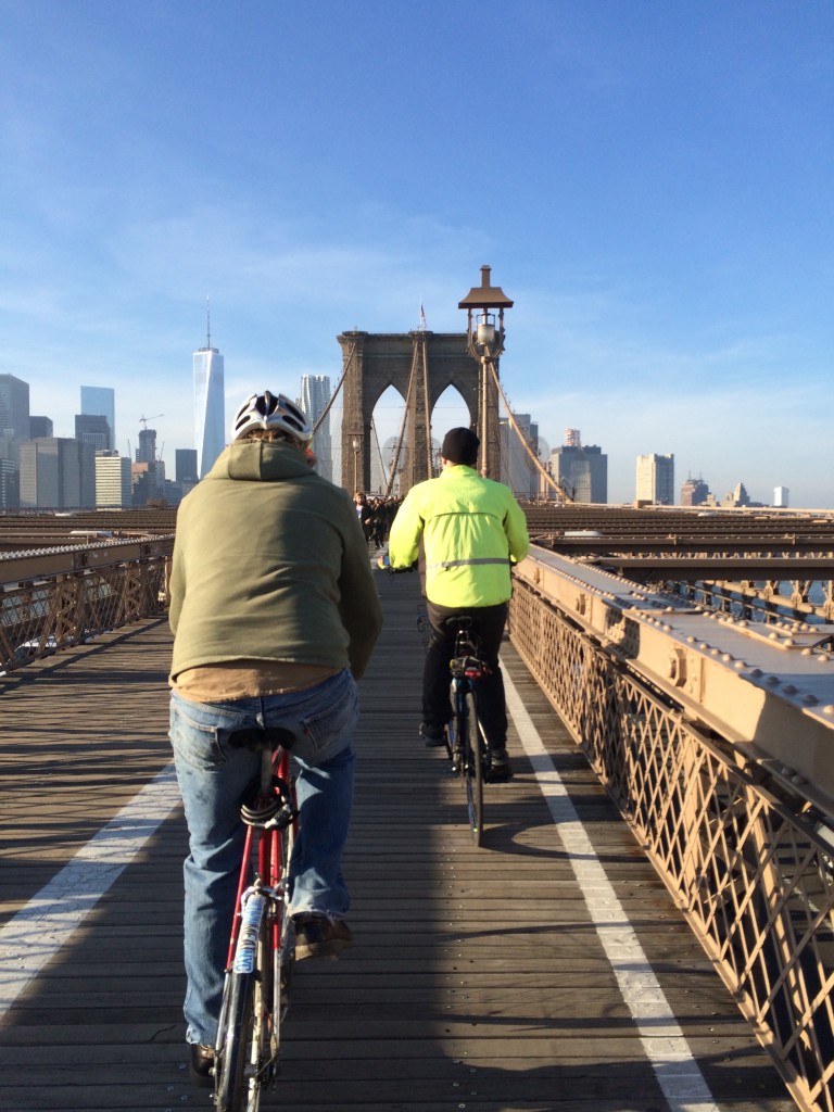 This is the Brooklyn Bridge approach, heading back to Manhattan.