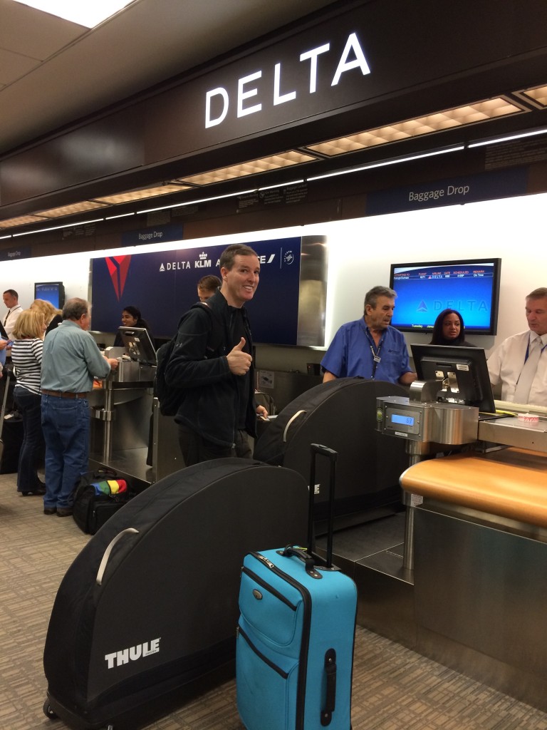 Traveling with bicycles mystified the clerk at Delta. Other employees would stop by to try to help. It took 30 minutes to check our bags.. So glad we had arrived early!