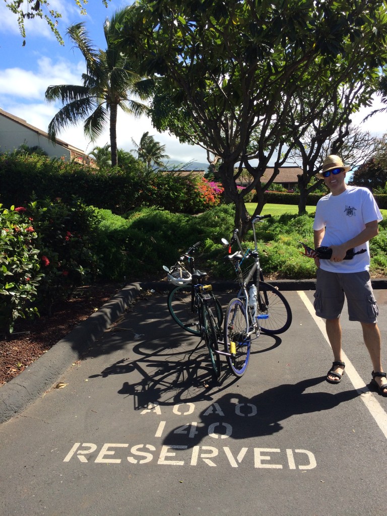 With no car, our parking spot is reserved for bikes only. (Looks like we've got room for a couple more..)