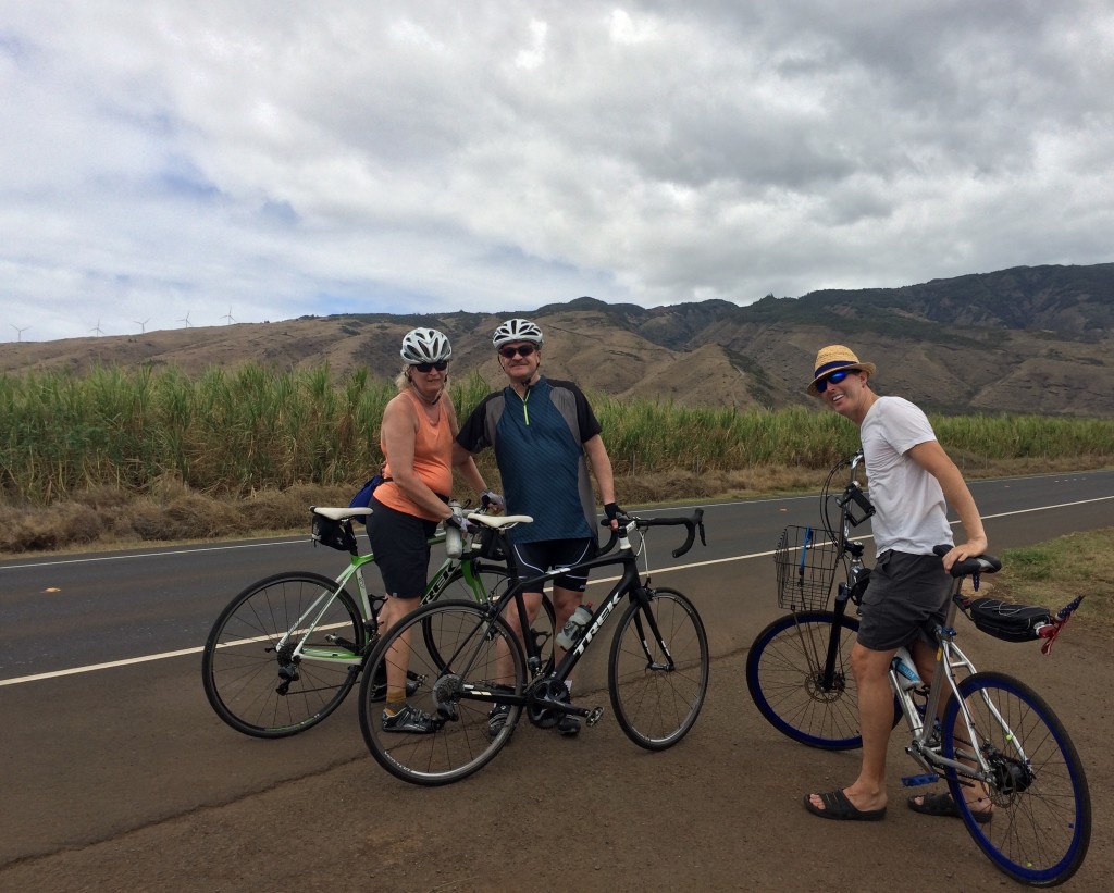 We weren't looking for hills, but the winds added a little extra workout for us. Luckily, the sun stayed tucked away as we headed into the shadow of the West Maui Mountains. 