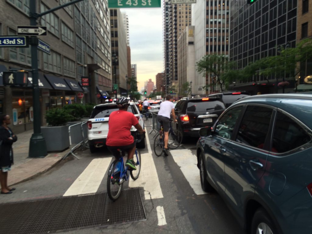 We got in a little more city biking with Eli, but even bikes aren't impervious to gridlock. 